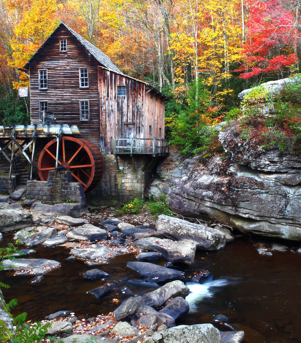 Autumn Morning at the Grist Mill, West Virginia - Landscape and National Park Photography by Daniel Ewert