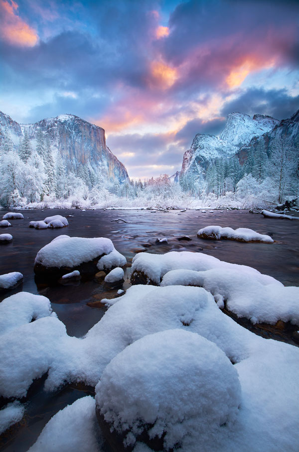 Fresh Snow at Merced River, Yosemite National Park - Landscape and National Park Photography by Daniel Ewert