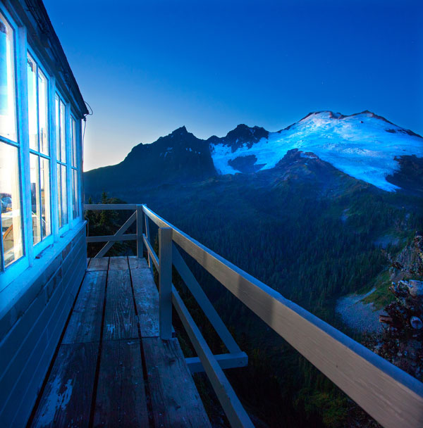 Dusk at the Historic Fire Lookout, Mt. Baker, Washington - Landscape and National Park Photography by Daniel Ewert